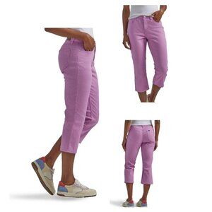 Lee Womens Capri Jeans Mid Rise Regular Fit Denim Pansy Size 8M …